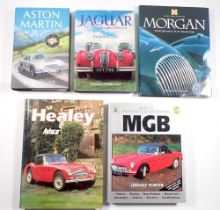 Five car titles - Jaguar, Aston Martin, Healey, Morgan and MGB