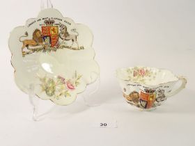 A Foley Queen Victoria diamond jubilee cup and saucer