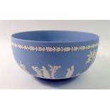 A Wedgwood blue Jasperware fruit bowl, 20cm diameter