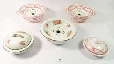 Five various Victorian soap dishes