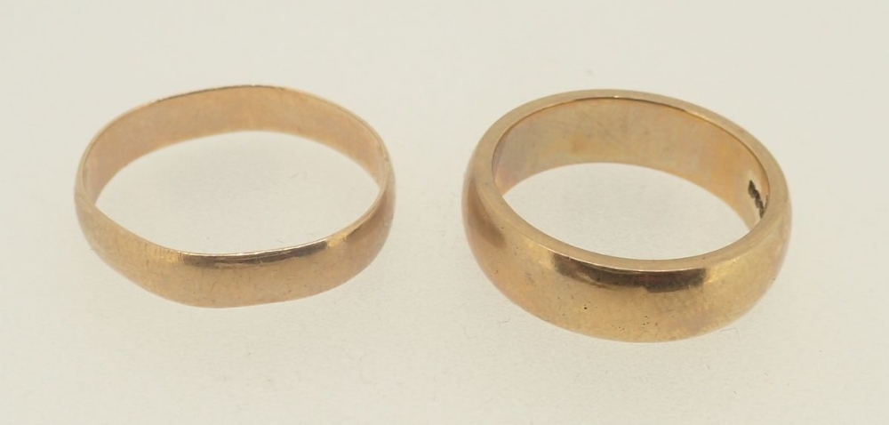 Two 9 carat gold wedding rings, 7.8g - Image 2 of 3