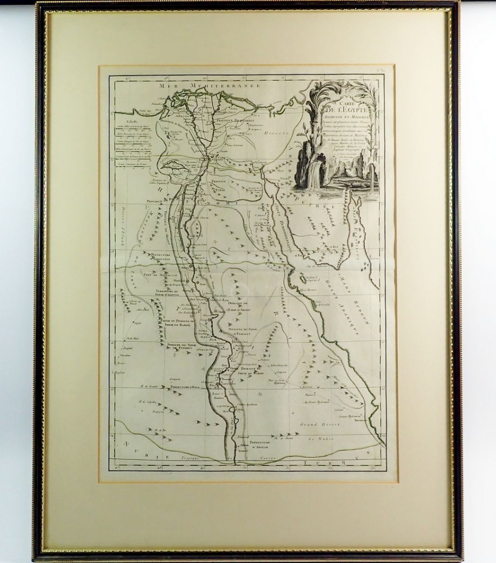Rigobert Bonne - 18th century map of Egypt Ancient and Modern, 45 x 32cm