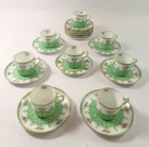 Eight Copeland Spode 'Olga' small coffee cups and saucers