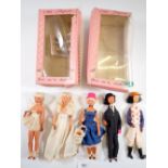 Five French 'C'est Peynet' dolls, boxed - box 25cm tall