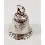 A silver service bell, Birmingham 1925 by Deakin & Francis, 7.5cm tall, 109g