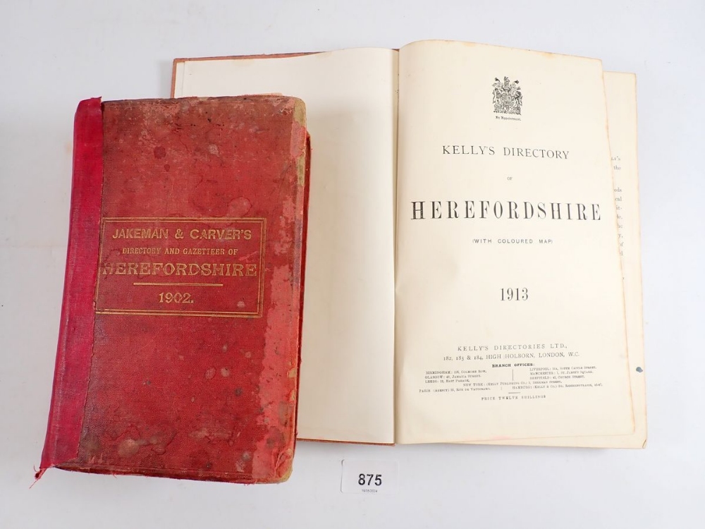 Two old directories of Herefordshire 1902 and 1913 by Wakeman & Carver & Kellys