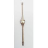 A 9 carat white gold Rotary ladies vintage watch and strap, 20g