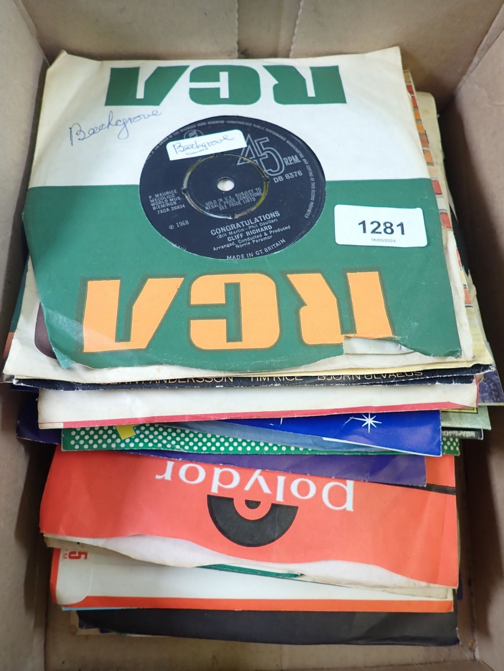 A quantity of old singles including Cliff Richard, Cilla Black etc.