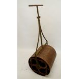 A Coalbrookdale cast iron garden roller, crack to roller