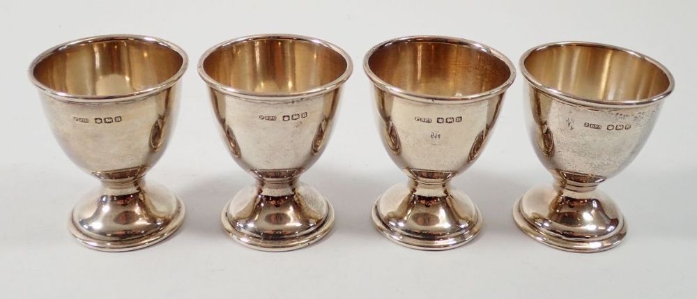 A set of four silver eggcups, Sheffield 1944, 168g