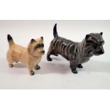A Beswick Cairn Terrier and a Doulton one, 11cm wide