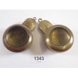 Two Military brass compass protectors
