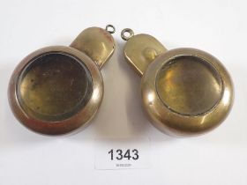 Two Military brass compass protectors