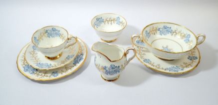 A Tuscan Avondale set of eleven coffee cups and saucers, jug and milk plus twelve soup bowls and