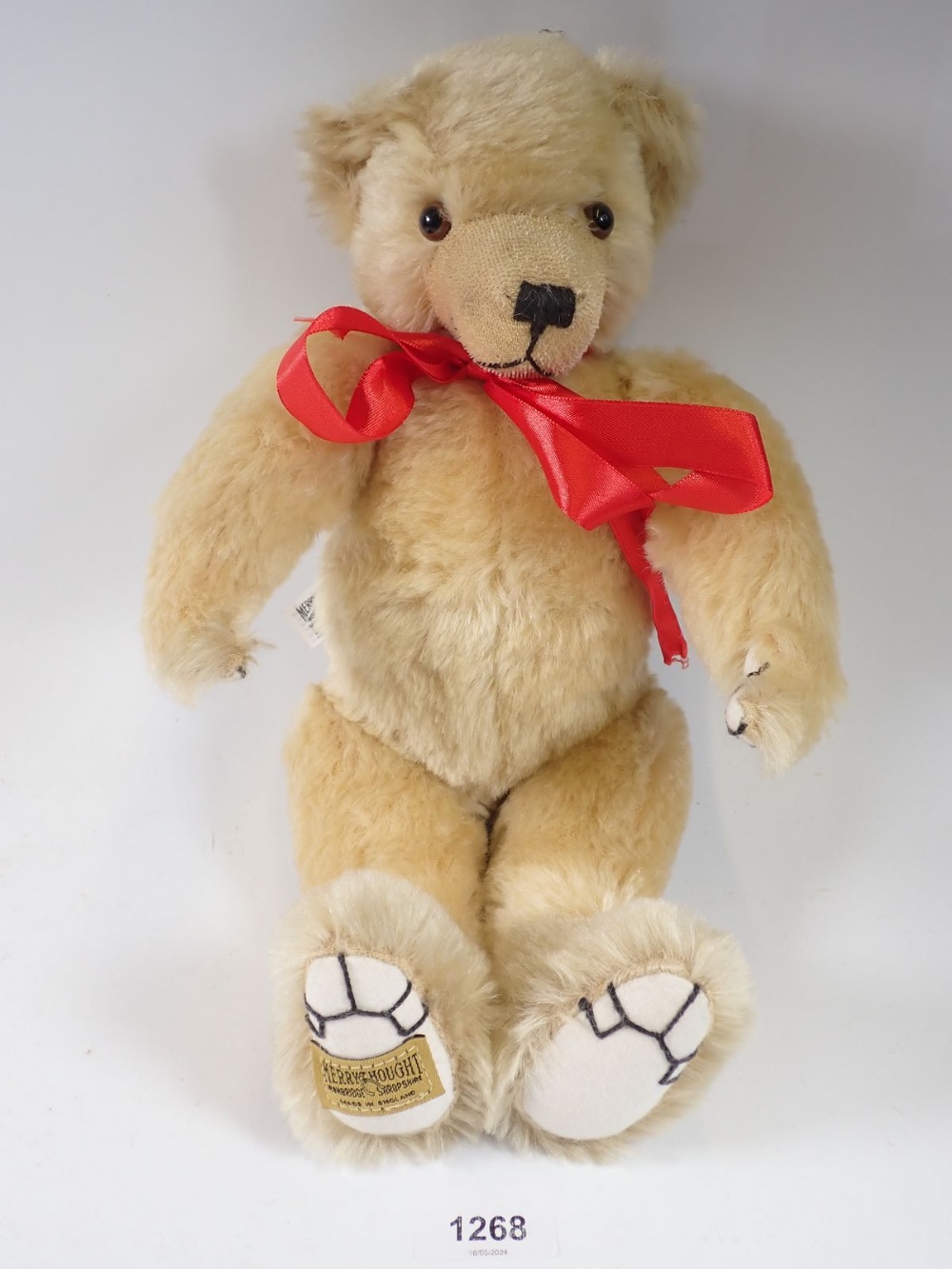 A Merrythought teddy bear, 38cm tall