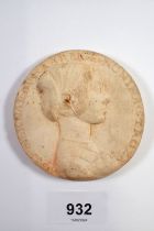 A plaster cast copy of medallion of Nonina Stroza, 8cm