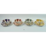 A set of four Paragon cabinet cups and saucers with Persian style decoration