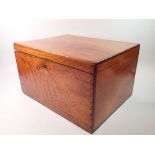 A mahogany storage box with key, 46 x 35.5 x 27cm