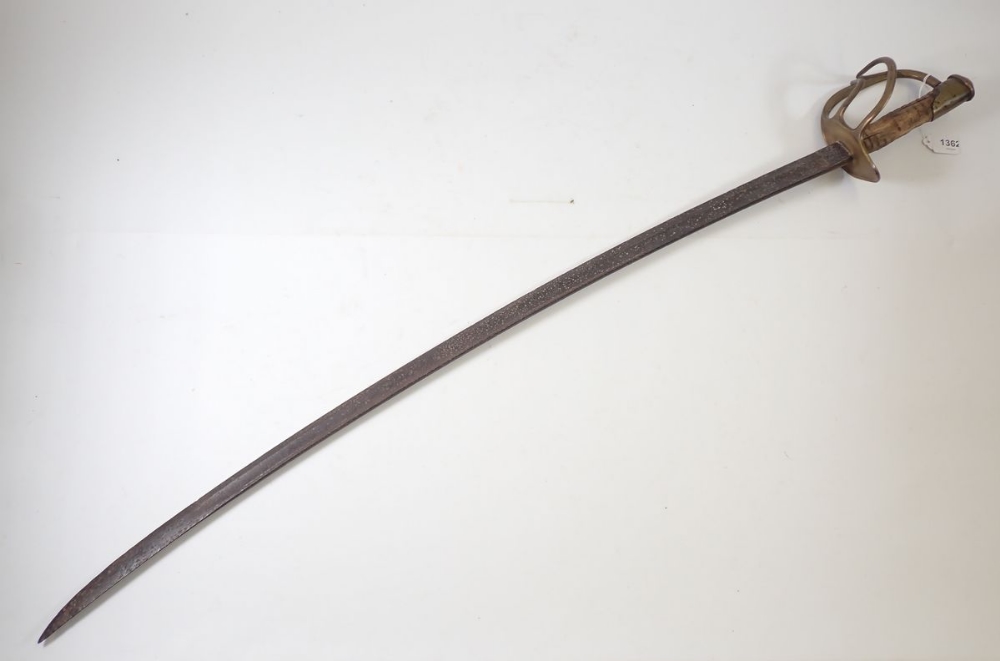 An American US cavalry sword with brass hilt