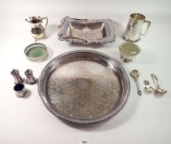 A group of silver plated items