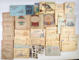 A box of cigarette cards all in albums including military uniforms of the British Empire overseas,