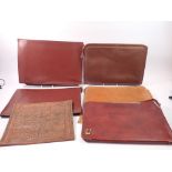 Four various vintage leather document wallets and two others