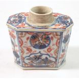 A Chinese 18th century Imari porcelain tea caddy - no lid, 8.5cm tall