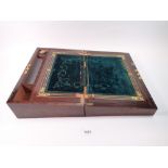 A 19th century mahogany writing slope with mother of pearl inlay, 35 x 23cm