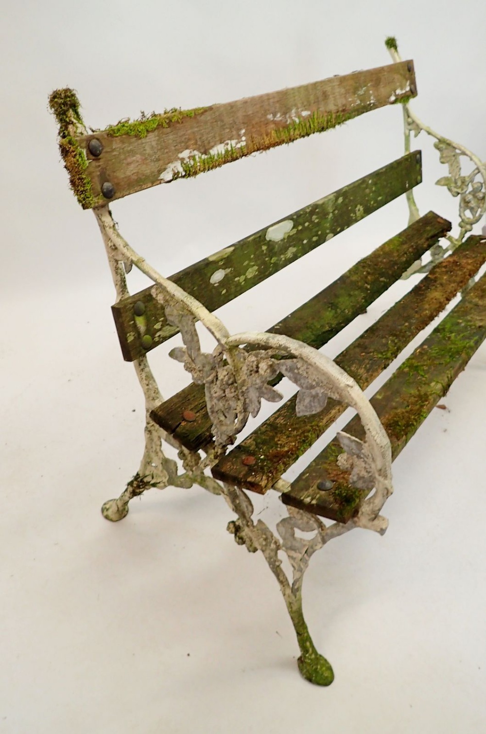 A Coalbrookdale style alluminium and wooden bench 121cm wide - Image 2 of 2