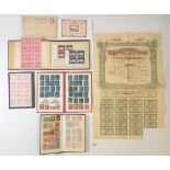 Three small stamp stock books and a Goldmine Share Certificate