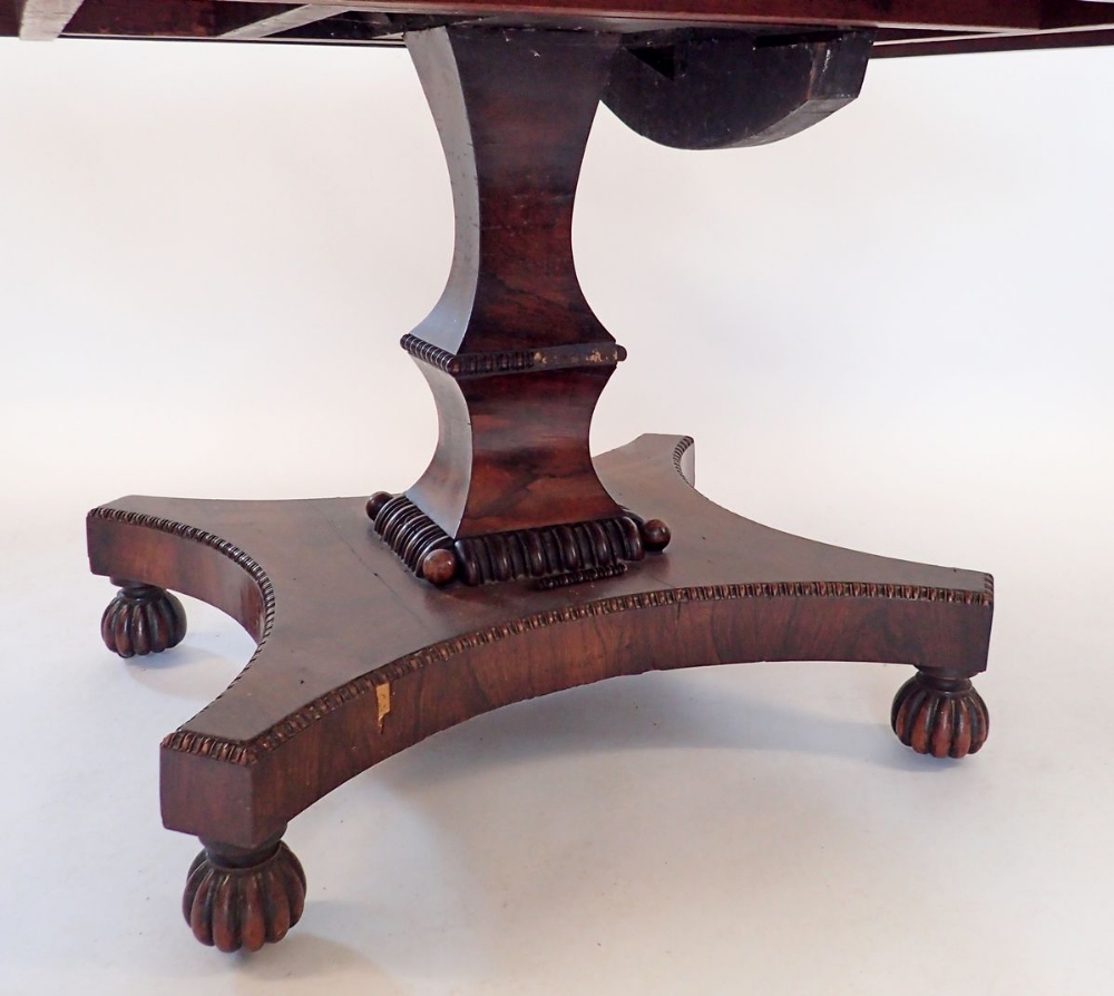 An early 19th century rosewood square tilt top breakfast table with beaded decoration and - Image 2 of 5