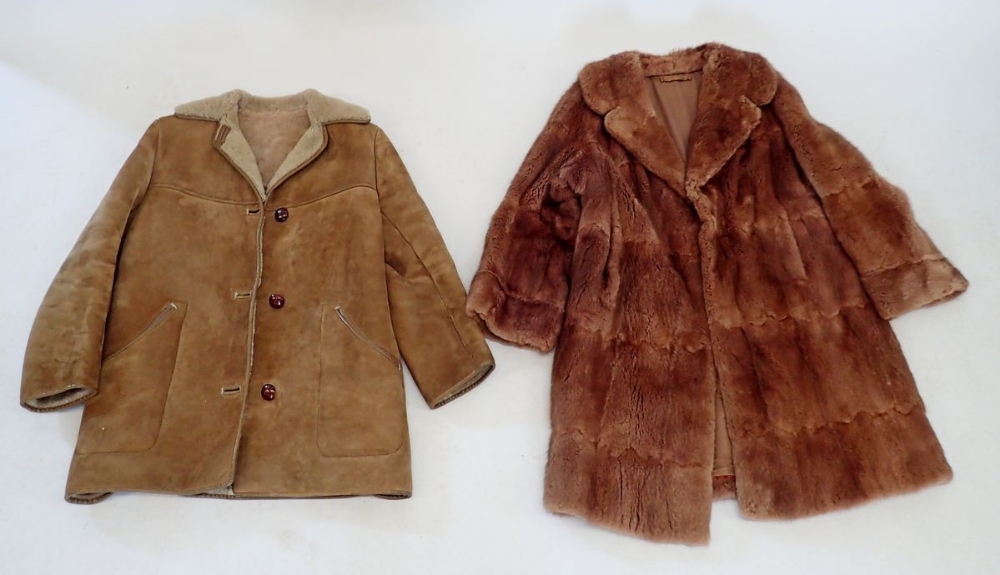 A mink coat and a sheepskin coat