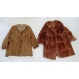 A mink coat and a sheepskin coat