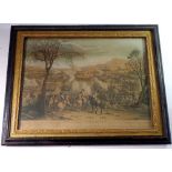 An 18th century coloured engraving 'The Battle of Culloden' published by A Heskel, 32 x 47cm