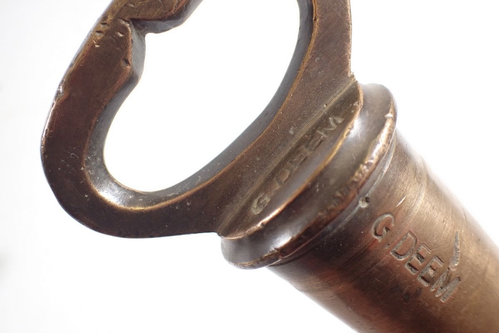 A 19th century brass barrel tap, stamped G Deem, Martineau & Smith, 25cm long - Image 4 of 5