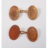 A pair of 9ct rose gold cufflinks, 4.5g