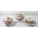 A 19th century Coalport breakfast set decorated 'Tiger in the Garden' circa 1825 comprising