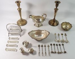 Various silver plated items and cutlery