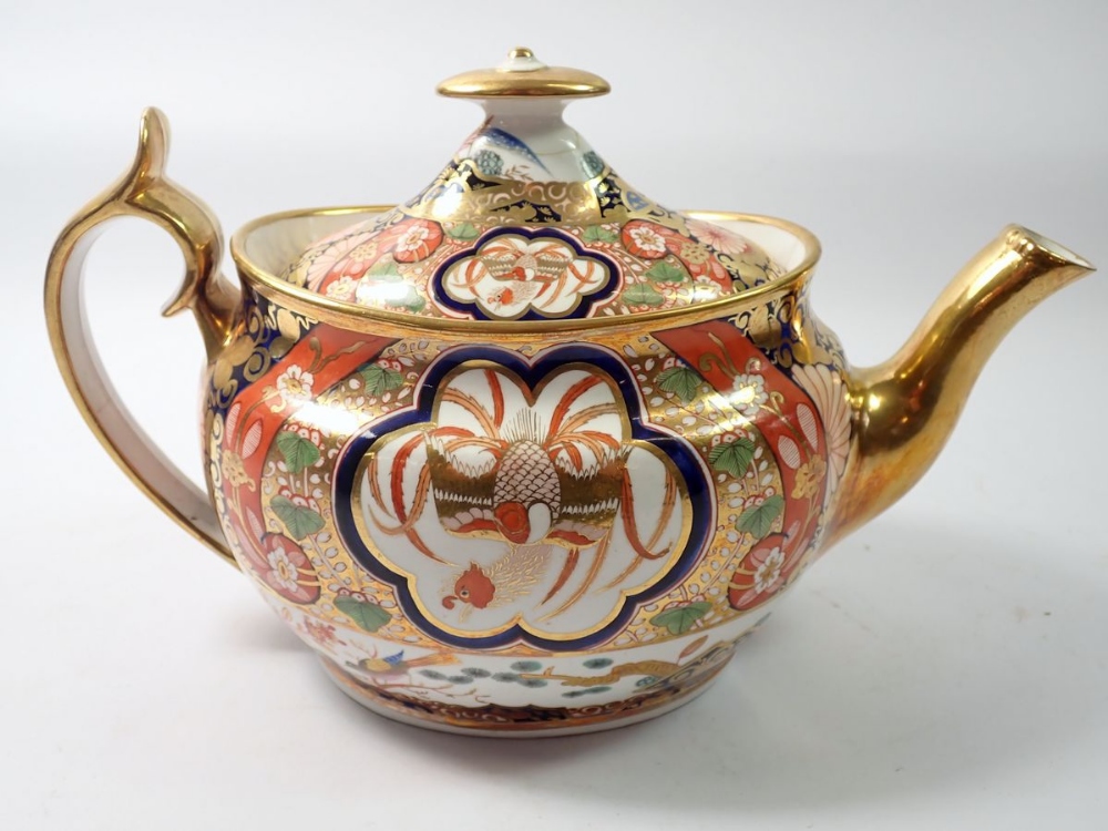 A fine early 19th century Spode tea and coffee service in the London shape, pattern No. 1291 painted - Image 5 of 18