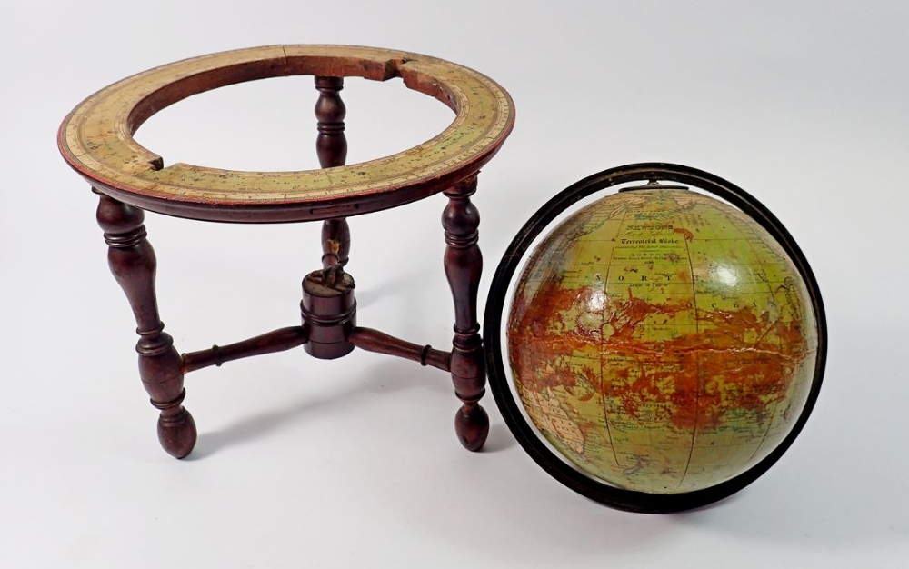 A Newtons new and improved terrestrial 5" globe containing the latest discoveries 1838 with outer - Bild 7 aus 10