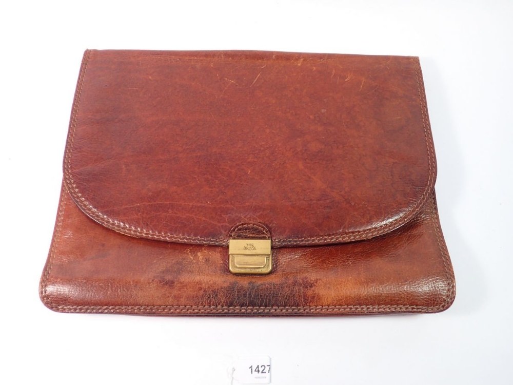 A Bridge vintage leather document bag