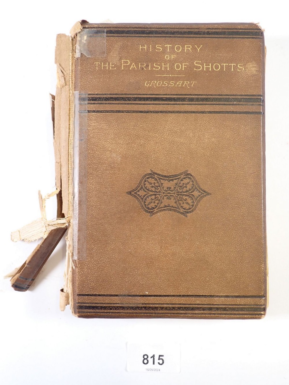 Historic Notices and Domestic History of the Parish of Shotts by William Grossart 1880, loose