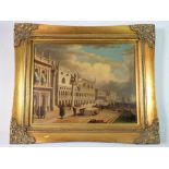 After Canaletto - a fine oil on board Venetian scene, 17.5 x 23cm