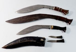 Three various Kukri knives