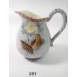 A Japanese jug painted quail, 12cm