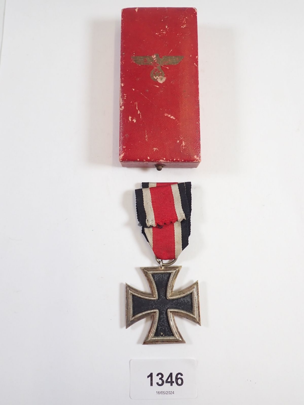 A WWII German iron cross - boxed with ribbon