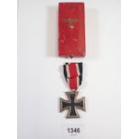 A WWII German iron cross - boxed with ribbon