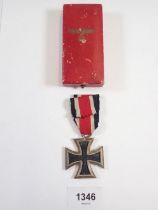 A WWII German iron cross - boxed with ribbon