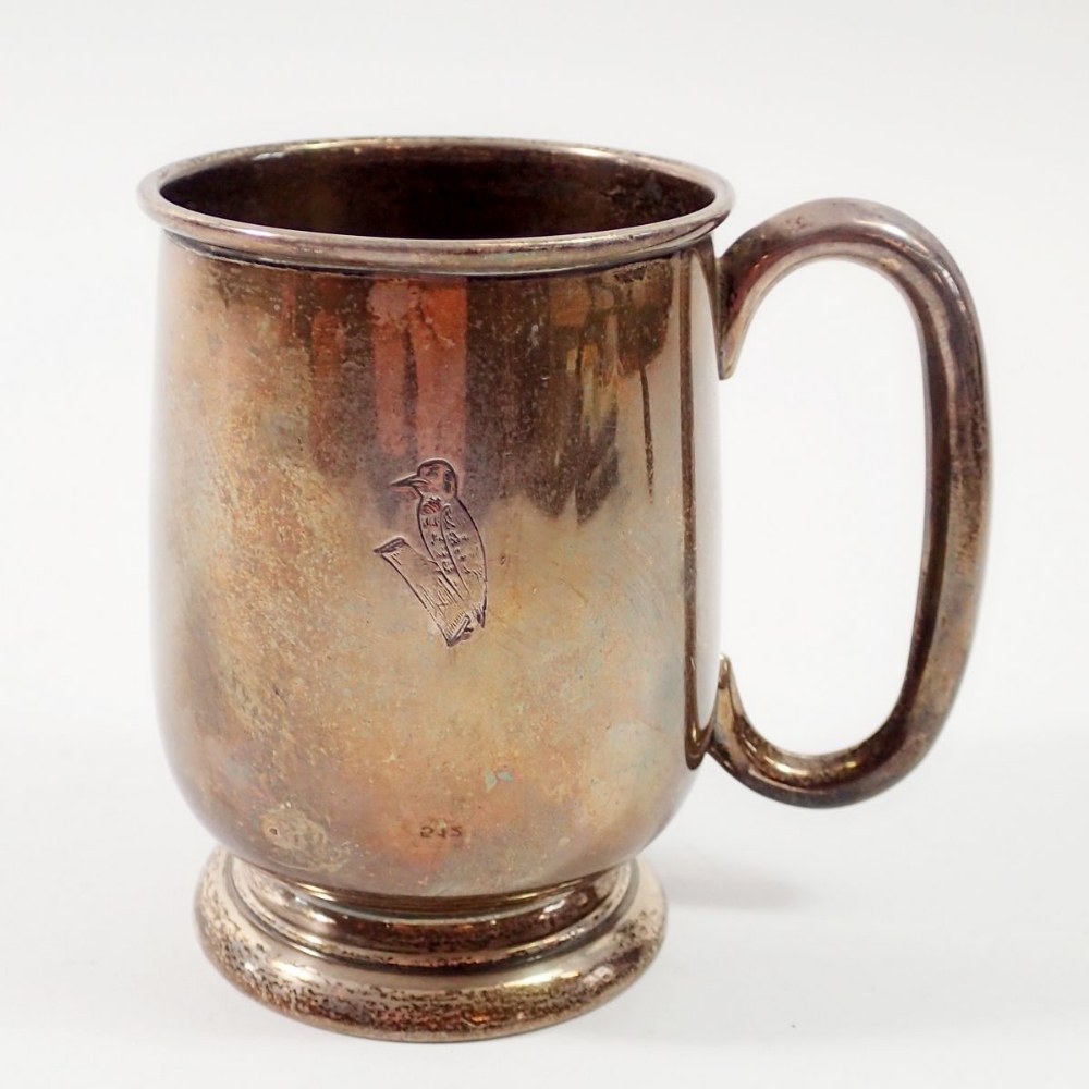 A silver christening mug by Viners Ltd, Sheffield 1935, 187g