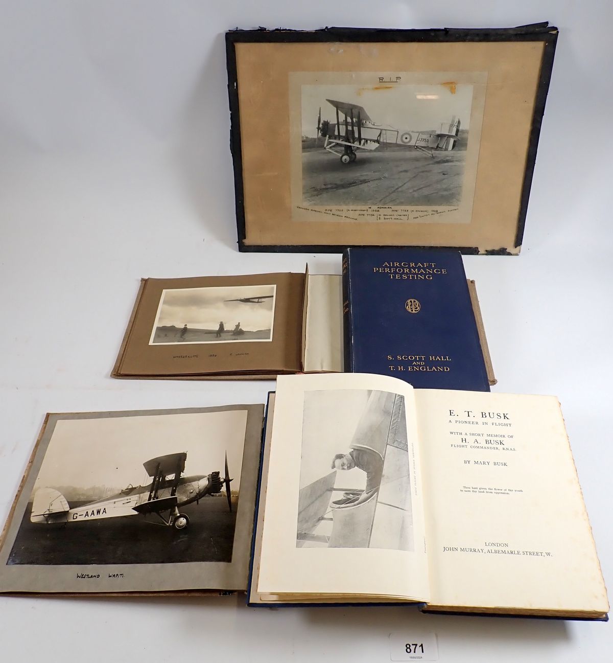 An interesting album of early aeroplane and gilding photographs circa 1930's, including